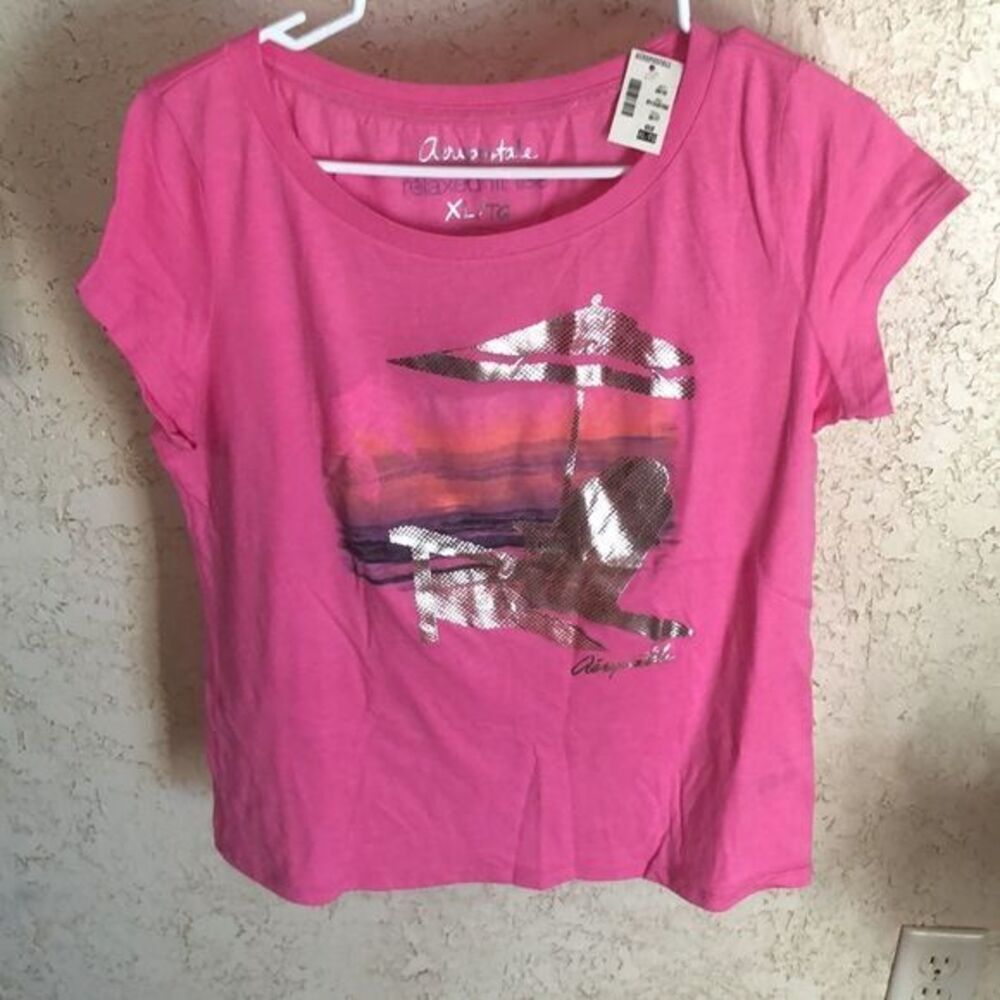 Aeropostale Short Sleeve graphic pink tee